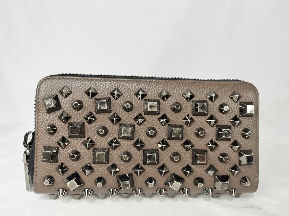 (Christian Louboutin Panettone Multi-Studded Zip-Around Wallet